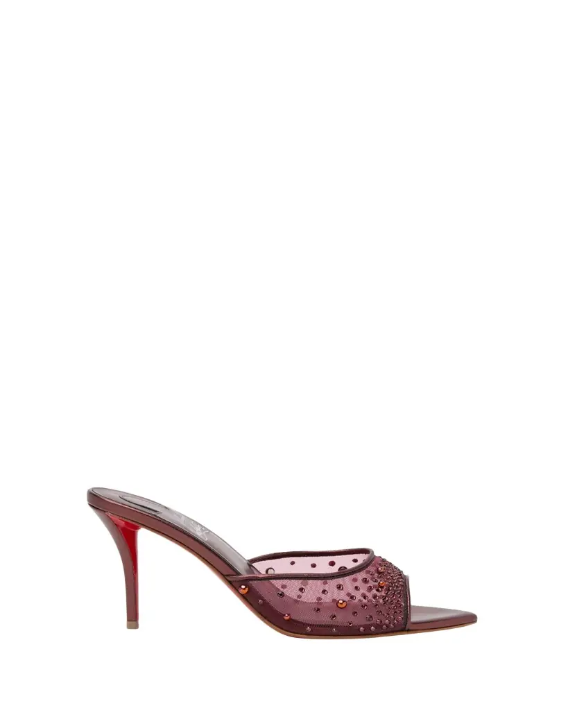 Christian Louboutin 80mm Miss Z Embellished Mesh and Metallic Leather Mule Pumps