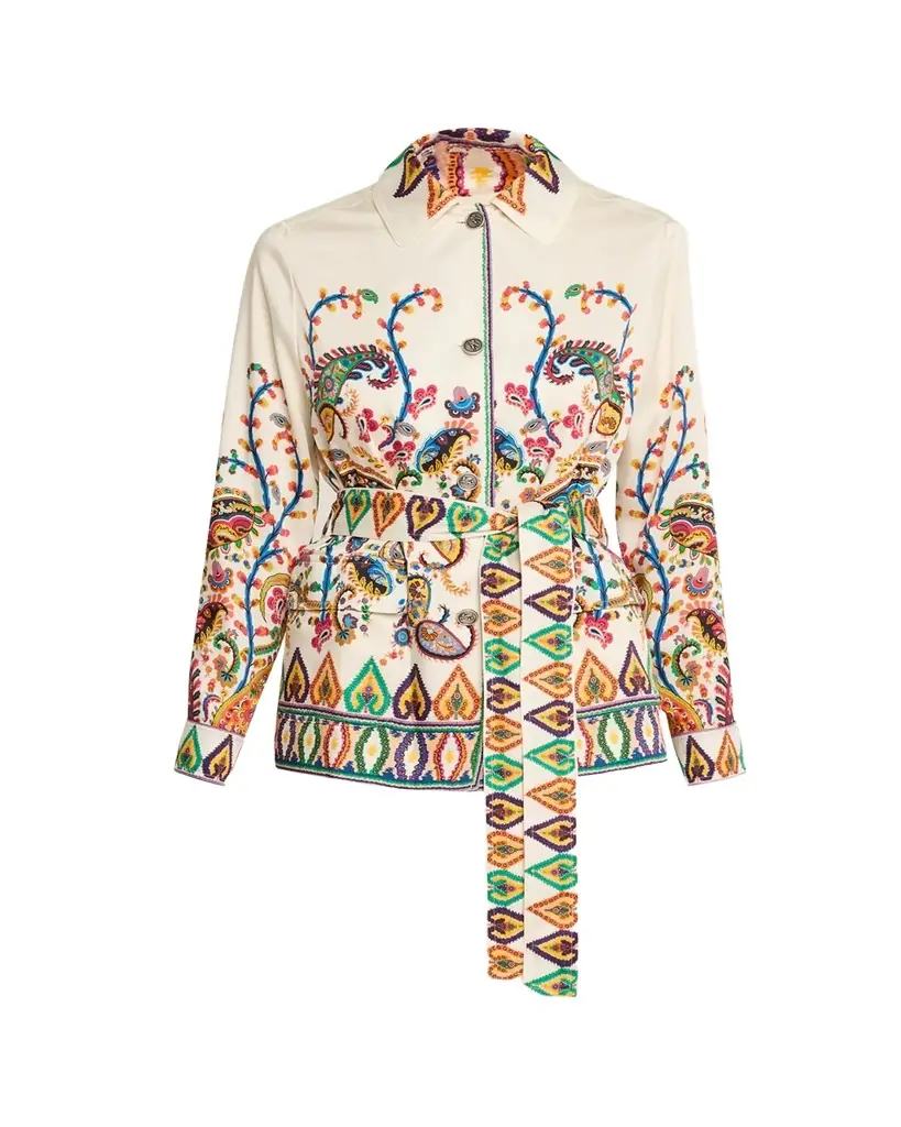 Etro Belted Paisley Silk Field Jacket