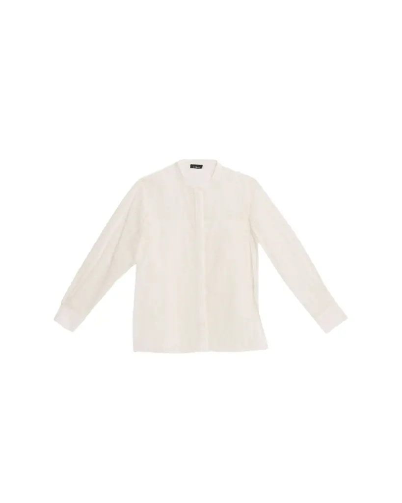 Akris Wave Broderie Anglaise Cotton Voile Blouse