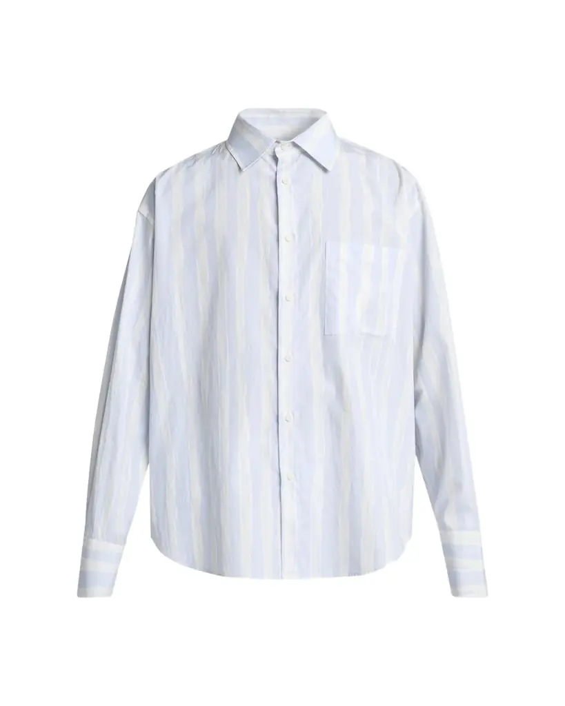 Jacquemus Men's Candy Stripe Relaxed Cotton Button-Down Shirt