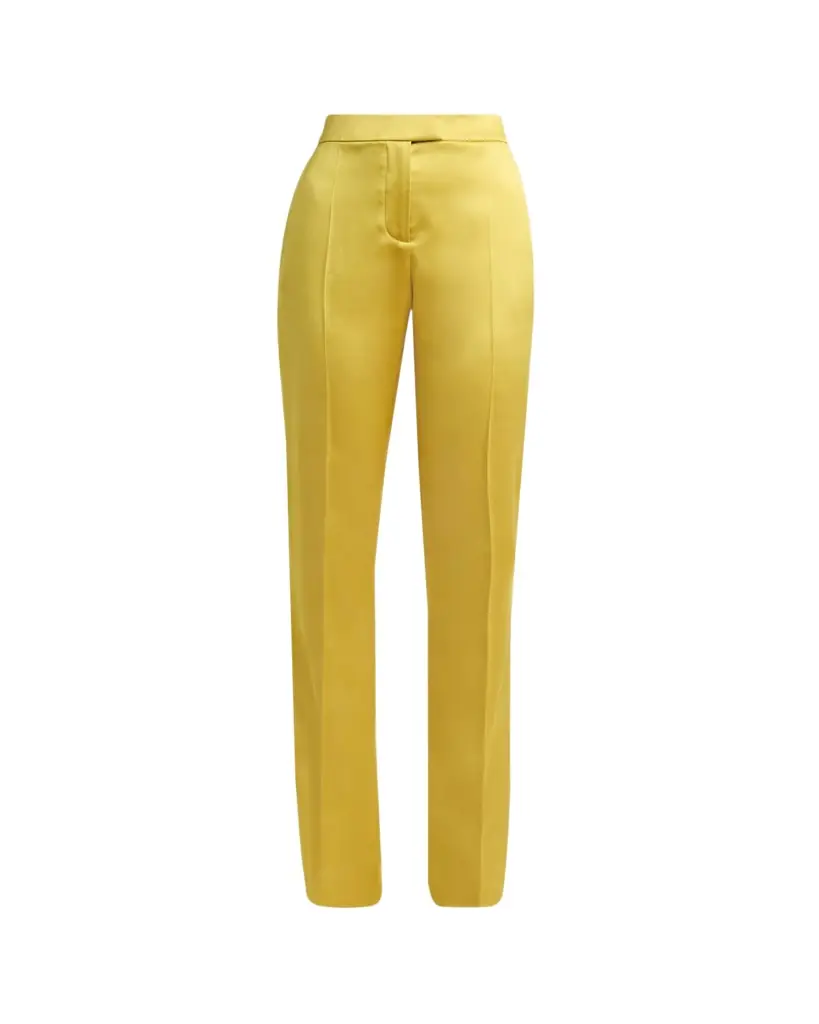Valentino Garavani High-Rise Satin Straight-Leg Trousers