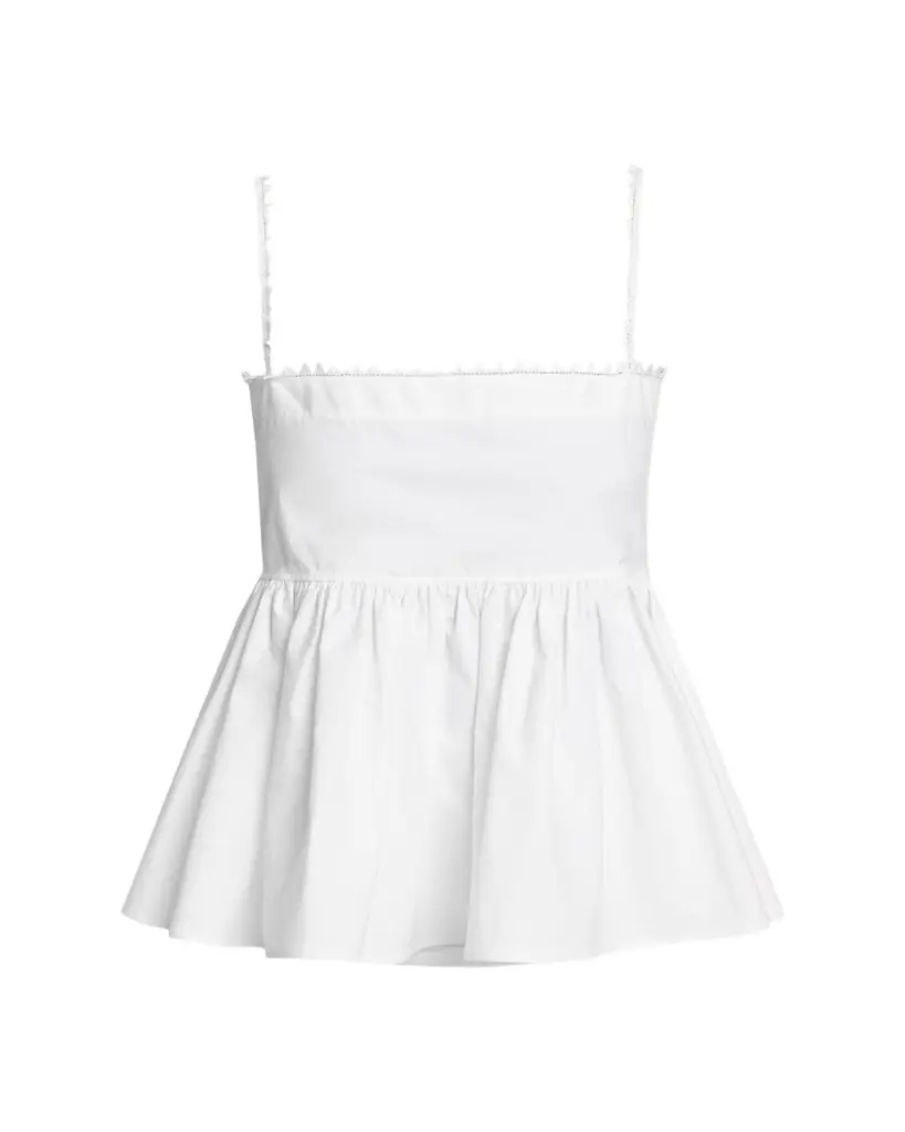 Jacquemus Sharktooth Trim Peplum-Hem Top