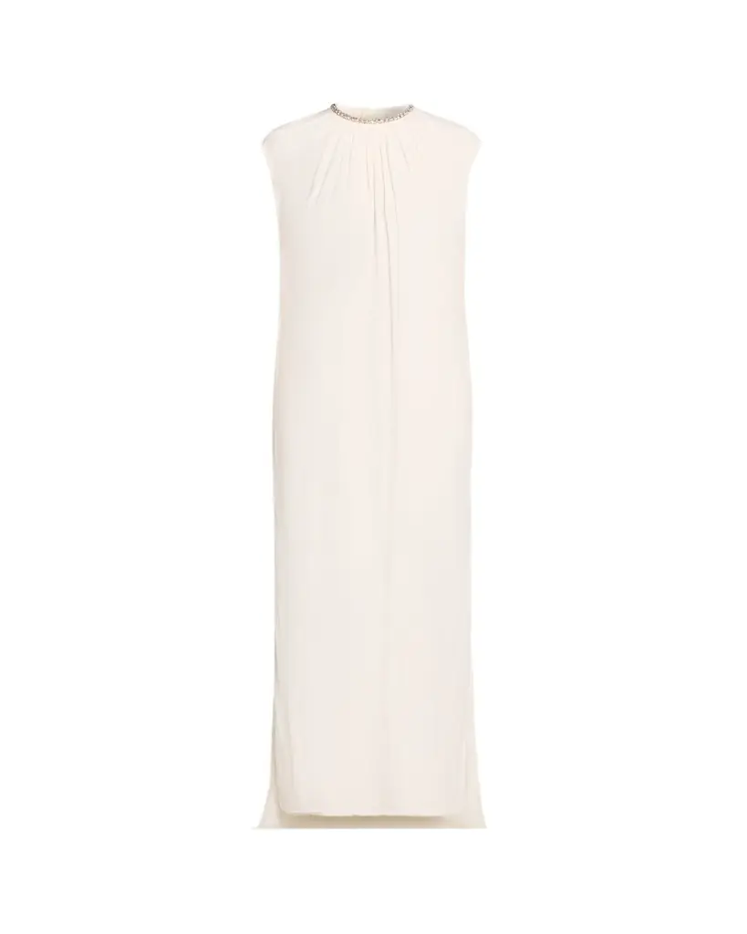 Lanvin Embroidered Charmeuse Dress