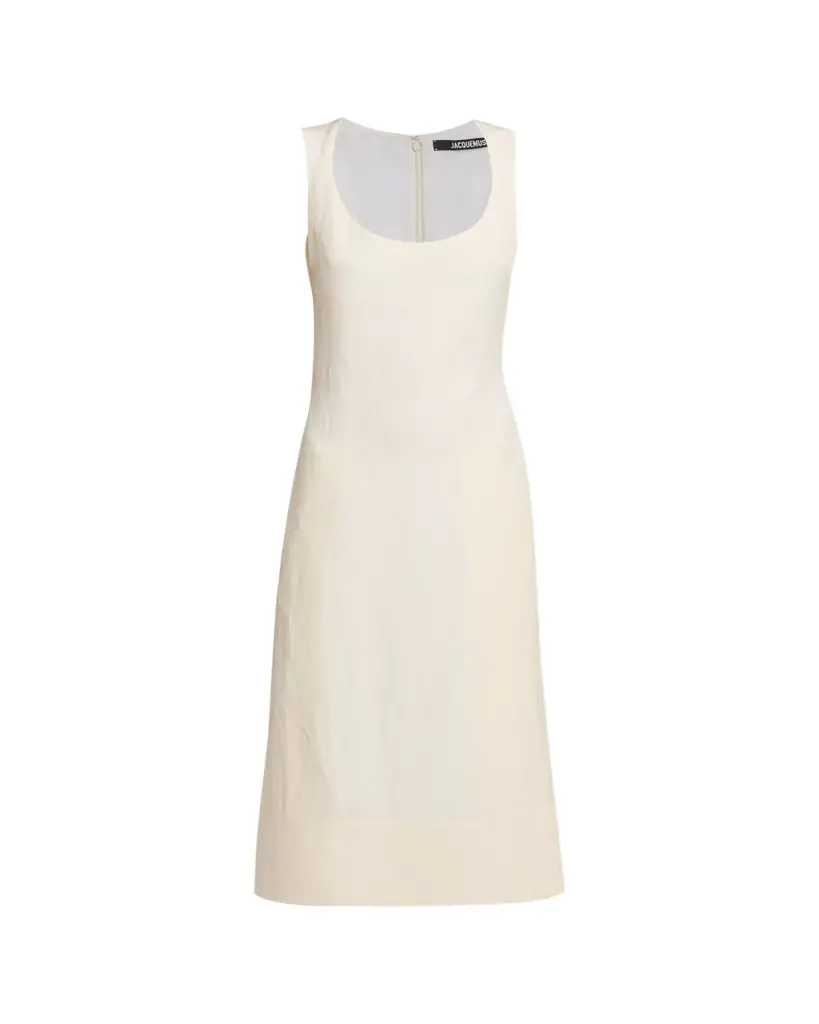 Jacquemus Scoop-Neck Linen Midi Dress