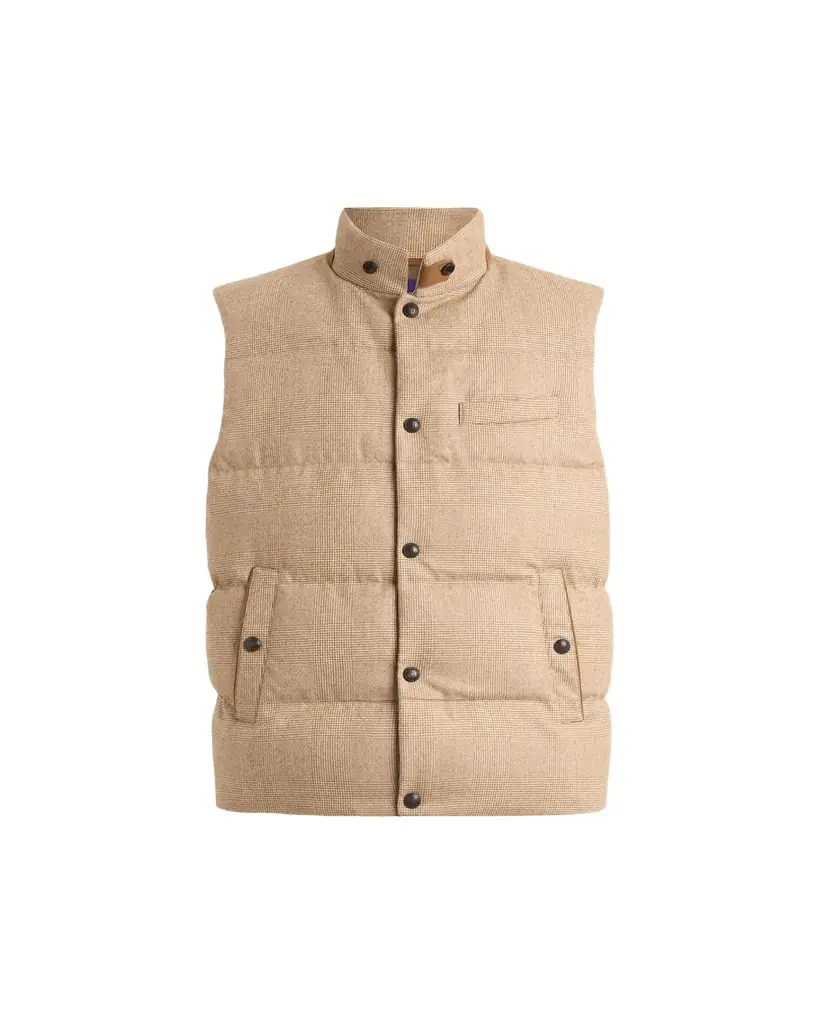Ralph Lauren Purple Label Whitwell Plaid Wool Down Vest