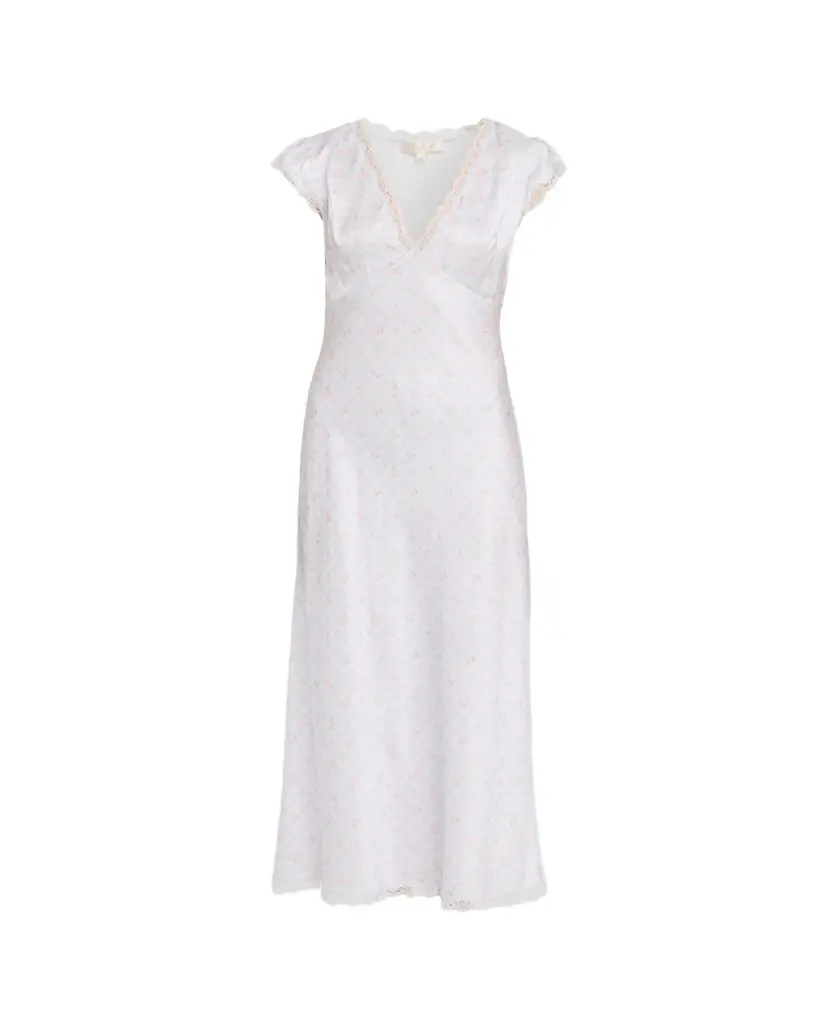 LoveShackFancy Theodore Silk-Blend Floral Maxi Dress