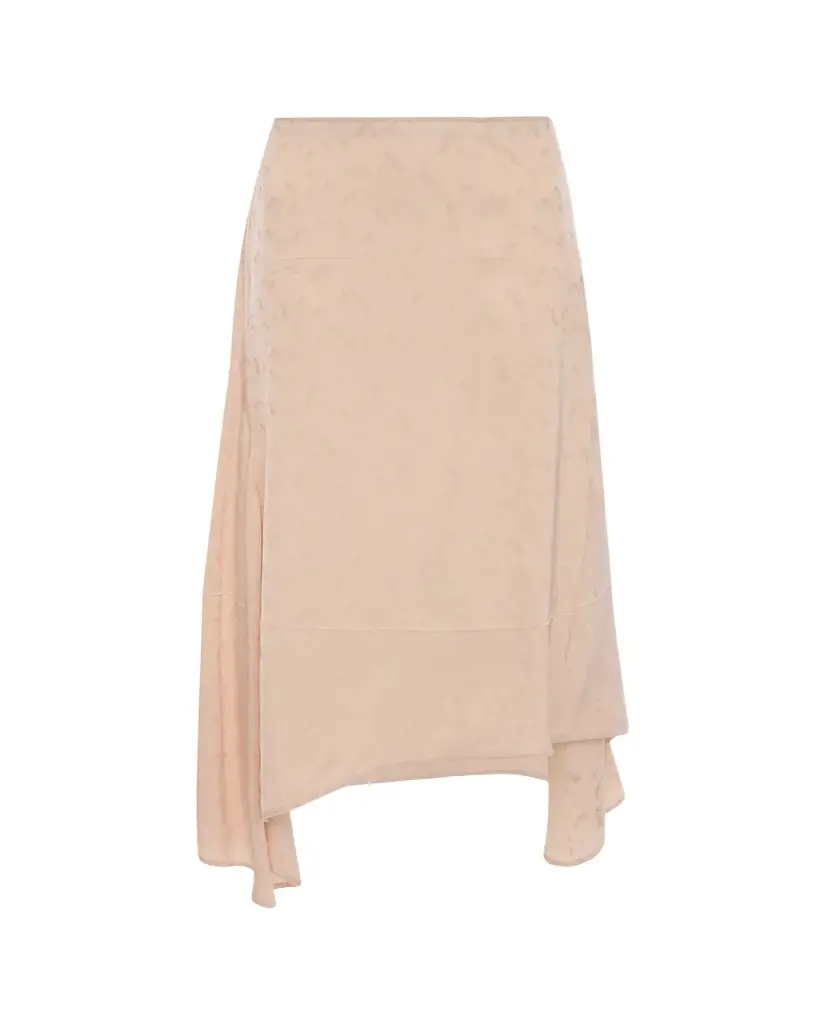 Victoria Beckham Asymmetric Draped Floral Jacquard Midi Skirt