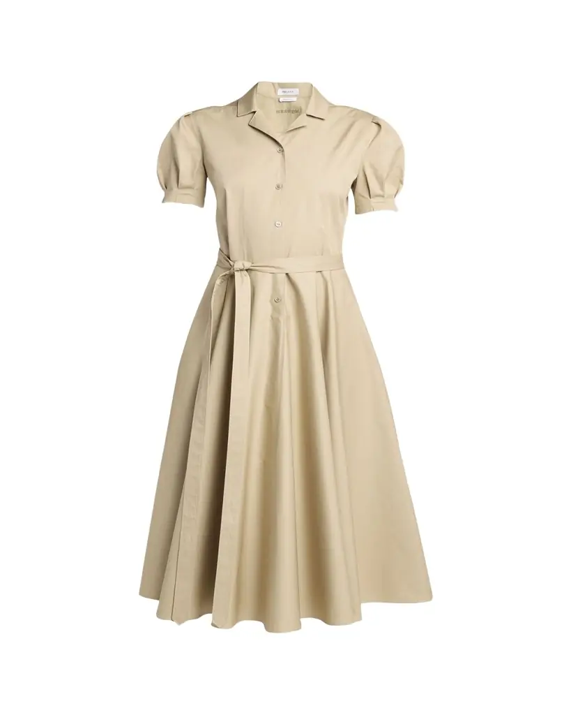 McQueen Responsible Cotton Puff-Sleeve Midi Shirtdress