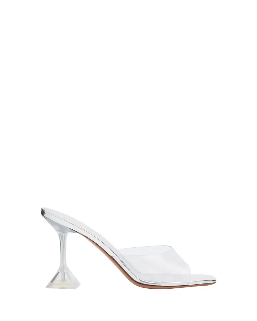 Amina Muaddi 70mm Lupita Transparent Mule Sandals