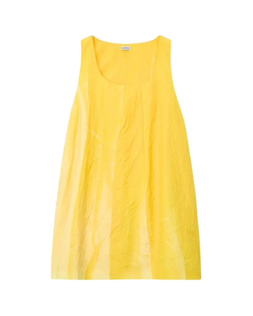 Loewe Gradient-Print Crinkled Cotton Mini Shift Dress