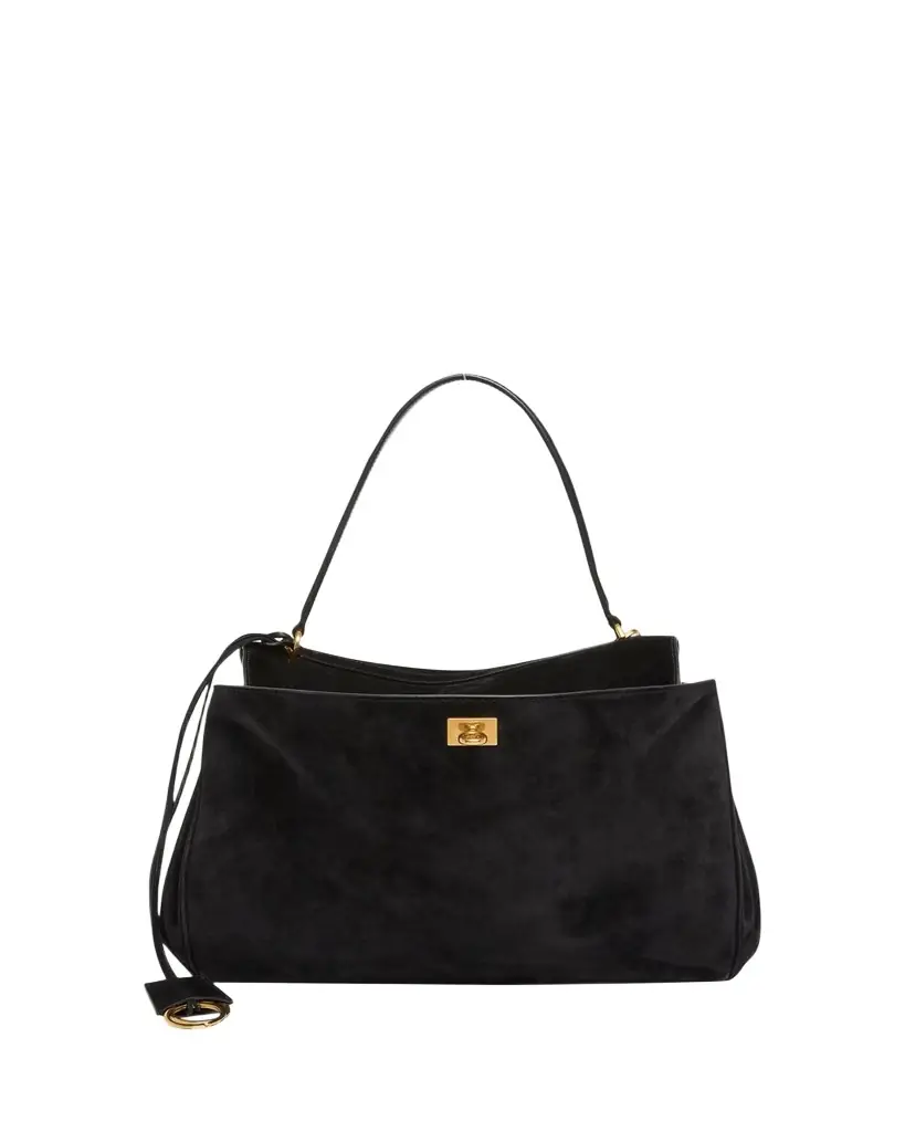 Balenciaga Rodeo Medium Suede Shoulder Bag