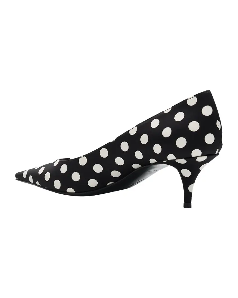 Amina Muaddi 55mm Barbara Polka-Dot Satin Pumps
