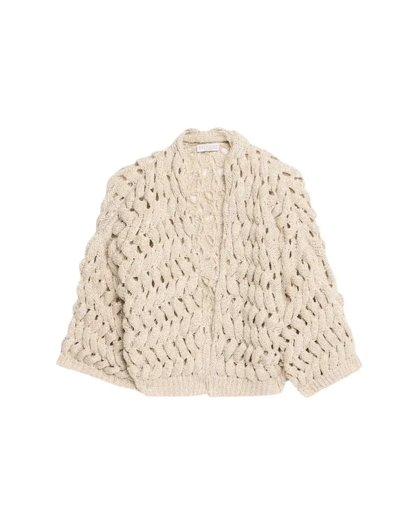 Brunello Cucinelli Paillette Open-Knit Cardigan