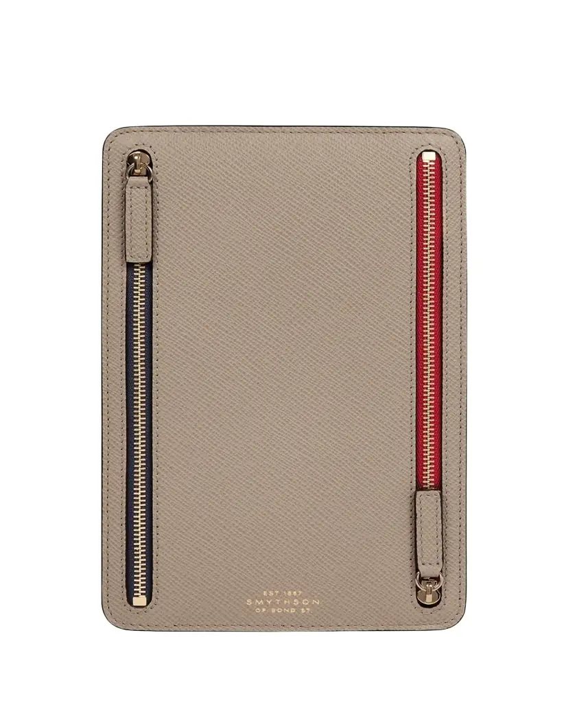 Smythson Panama Leather Multi-Zip Currency Case