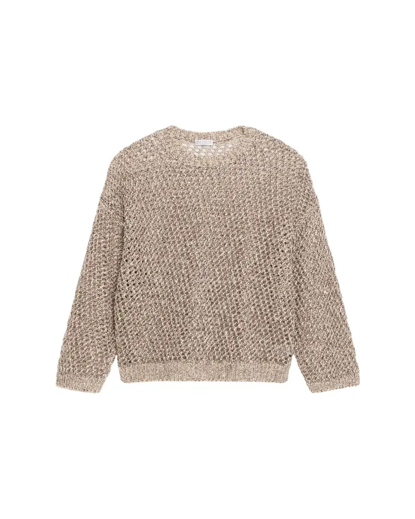 Brunello Cucinelli Net Silk-Blend Crewneck Sweater