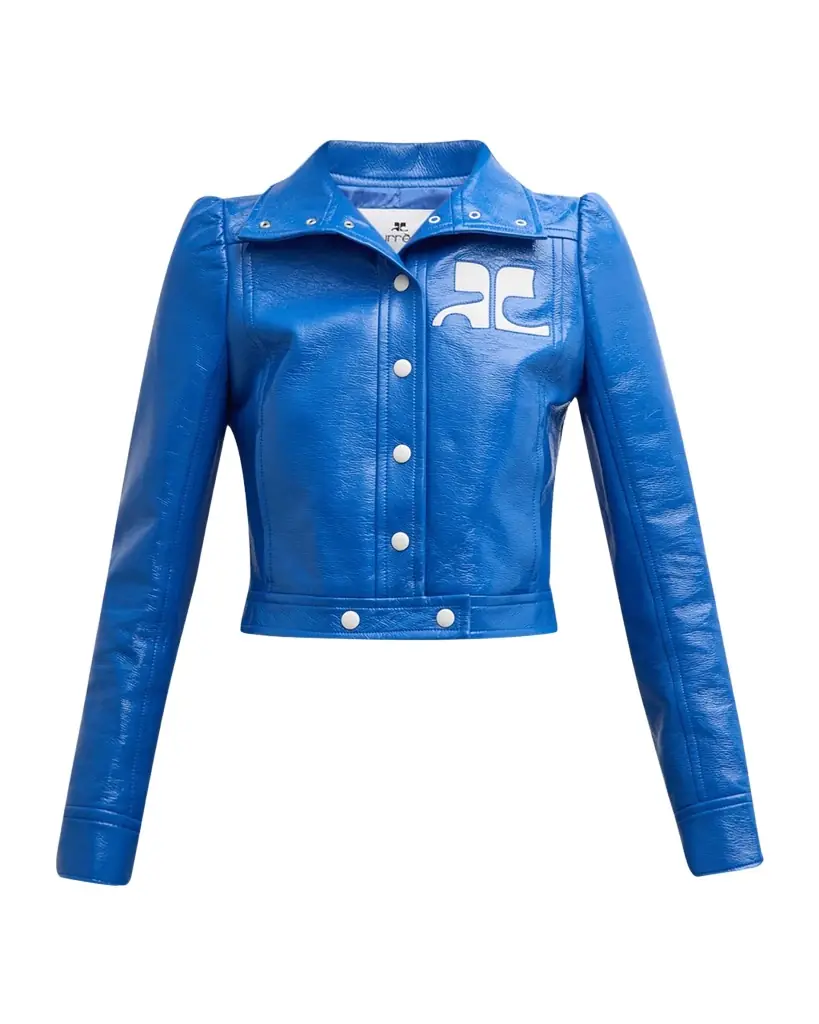Courreges Textured Vinyl Crop Jacket