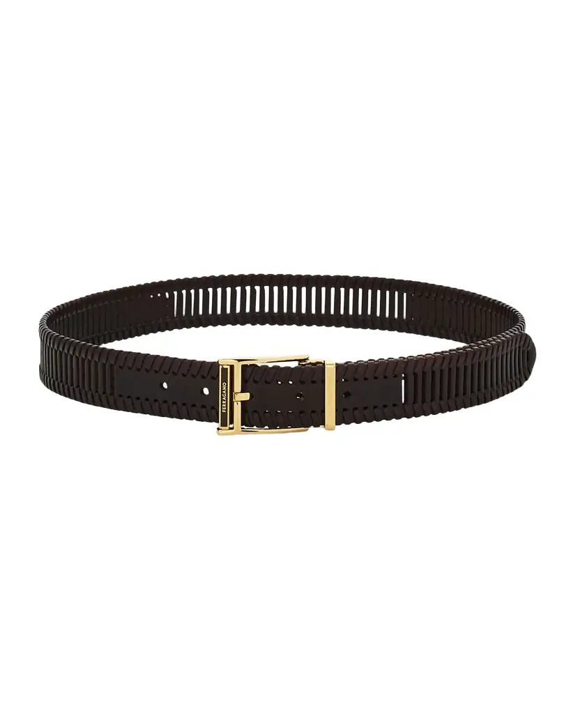 Ferragamo Men 's Adjustable Cutout Leather Belt