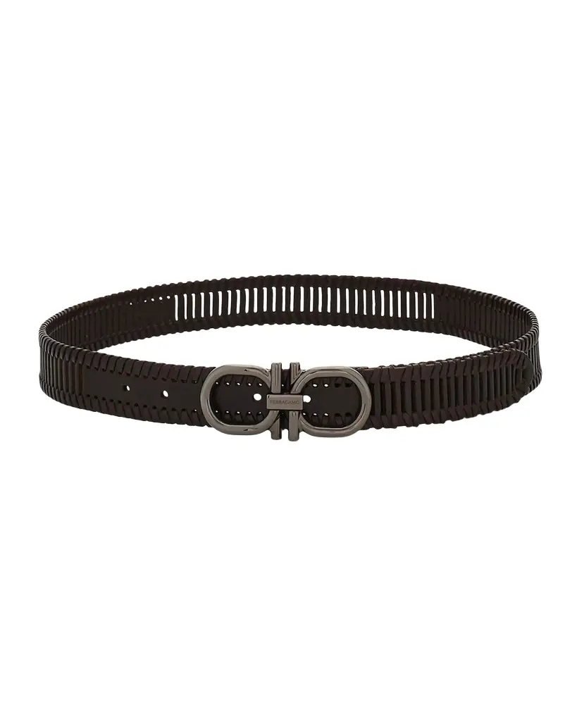 Ferragamo Men 's Adjustable Gancini Leather Belt