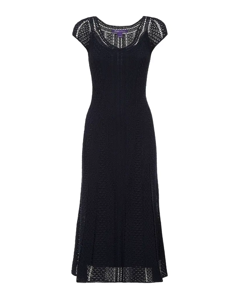 Ralph Lauren Collection Crosley Hand-Crocheted Silk Day Dress