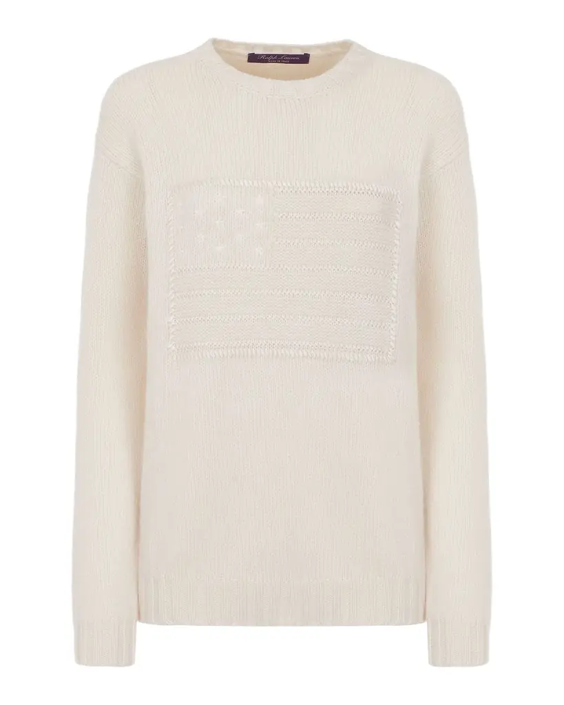 Ralph Lauren Collection Flag Cashmere Crewneck Sweater
