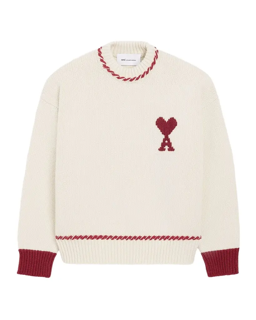 Ami Paris Ami De Coeur Embroidered Crewneck Sweater