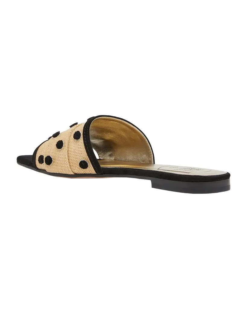 Roger Vivier Tres Vivier Dots Flat Slide Sandals