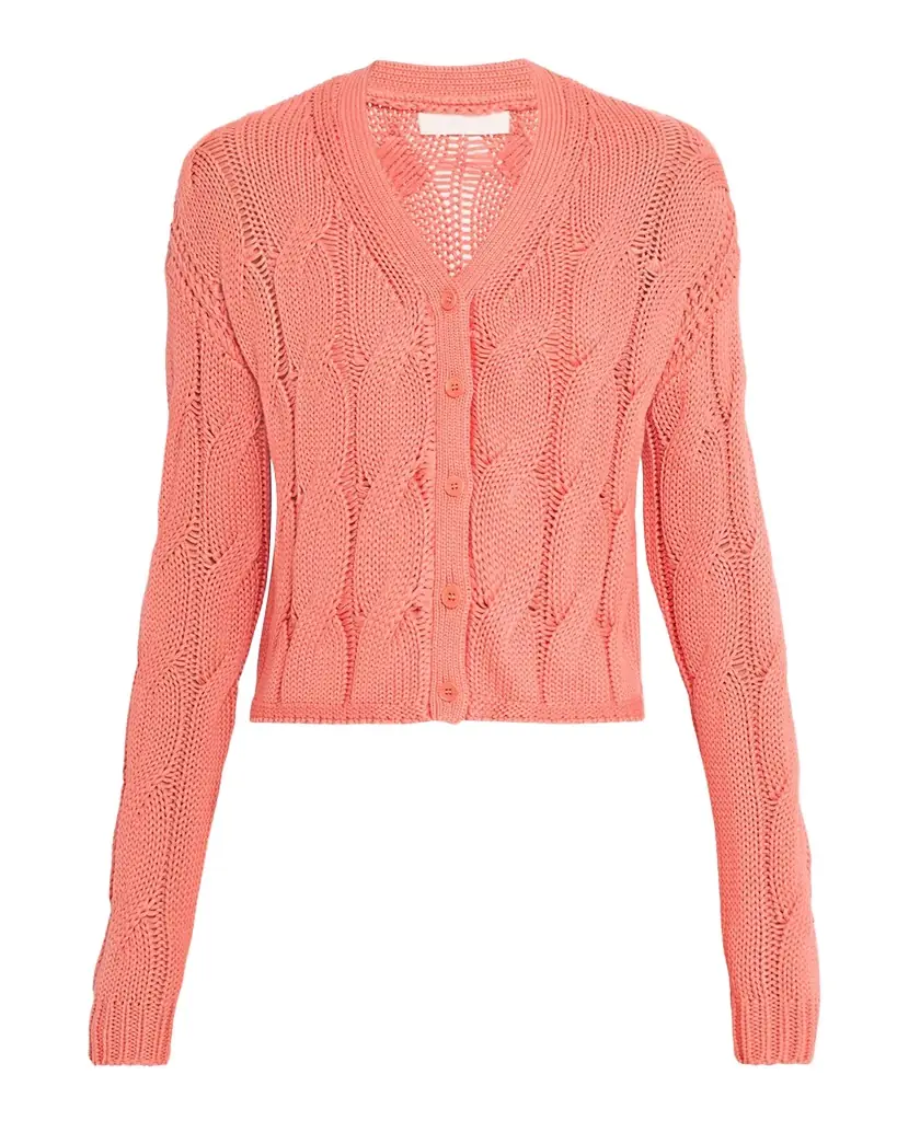 Sablyn Jolie Cropped Cable-Knit Cashmere Cardigan