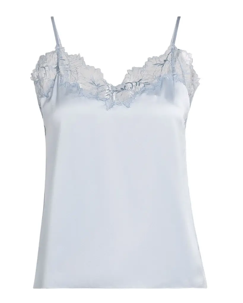 Sablyn Bobbi Lace-Trim Silk Cami