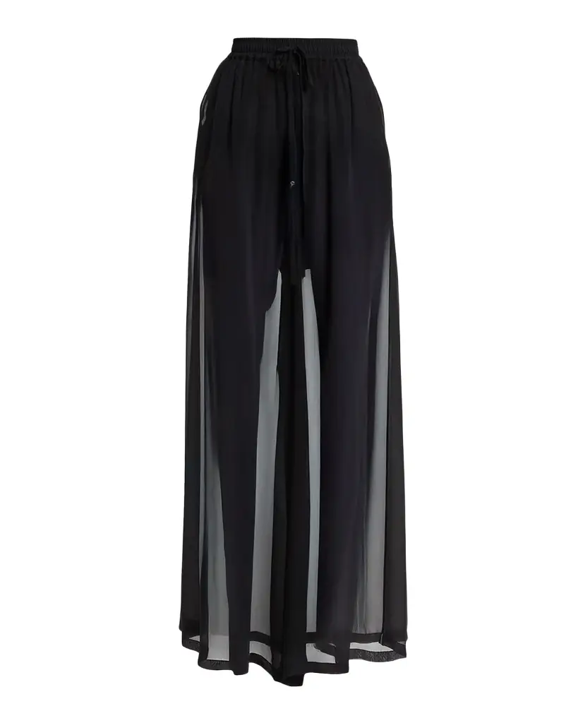 Dolce & Gabbana Sheer Silk Chiffon Wide-Leg Pull-On Pants