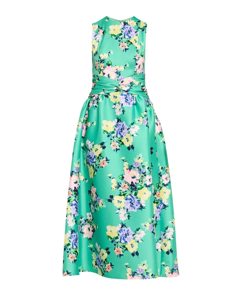 Shoshanna Estrella Floral-Print Mikado Midi Dress