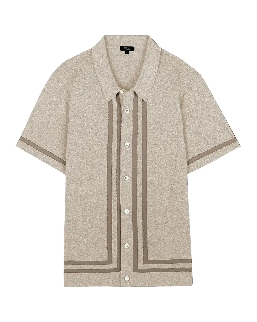 Rails Men 's Leo Melange Short-Sleeve Polo Sweater