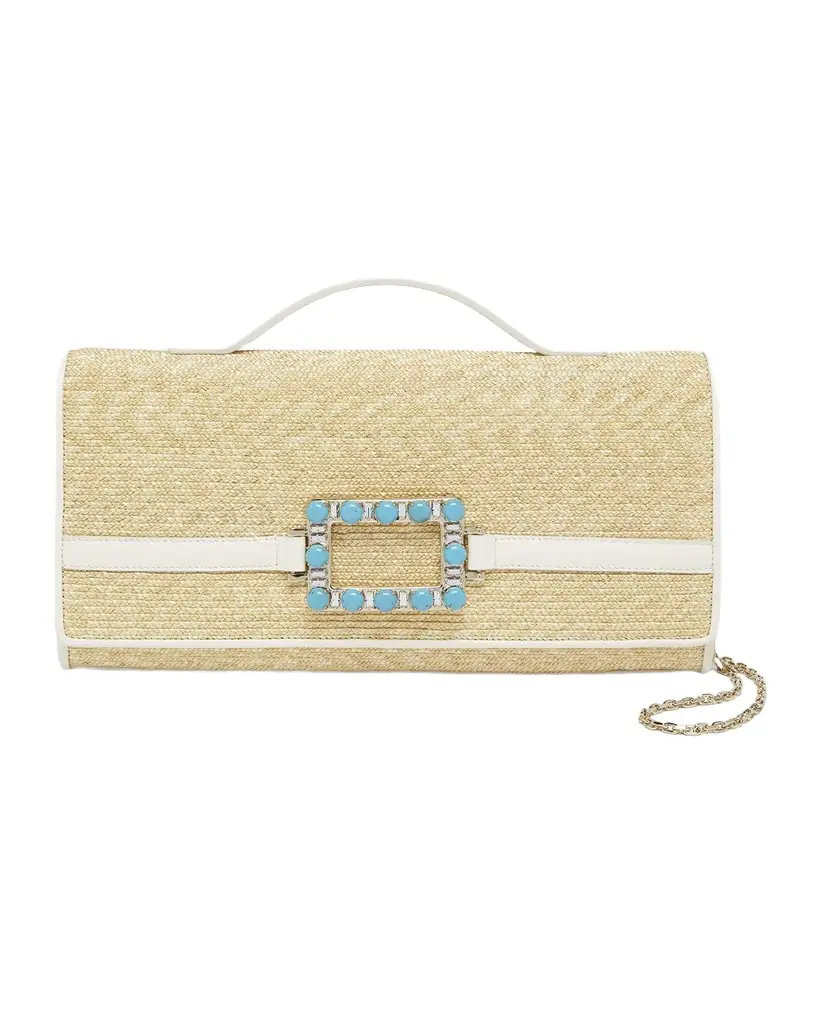 Roger Vivier Belle Vivier Slim Rattan Top-Handle Bag
