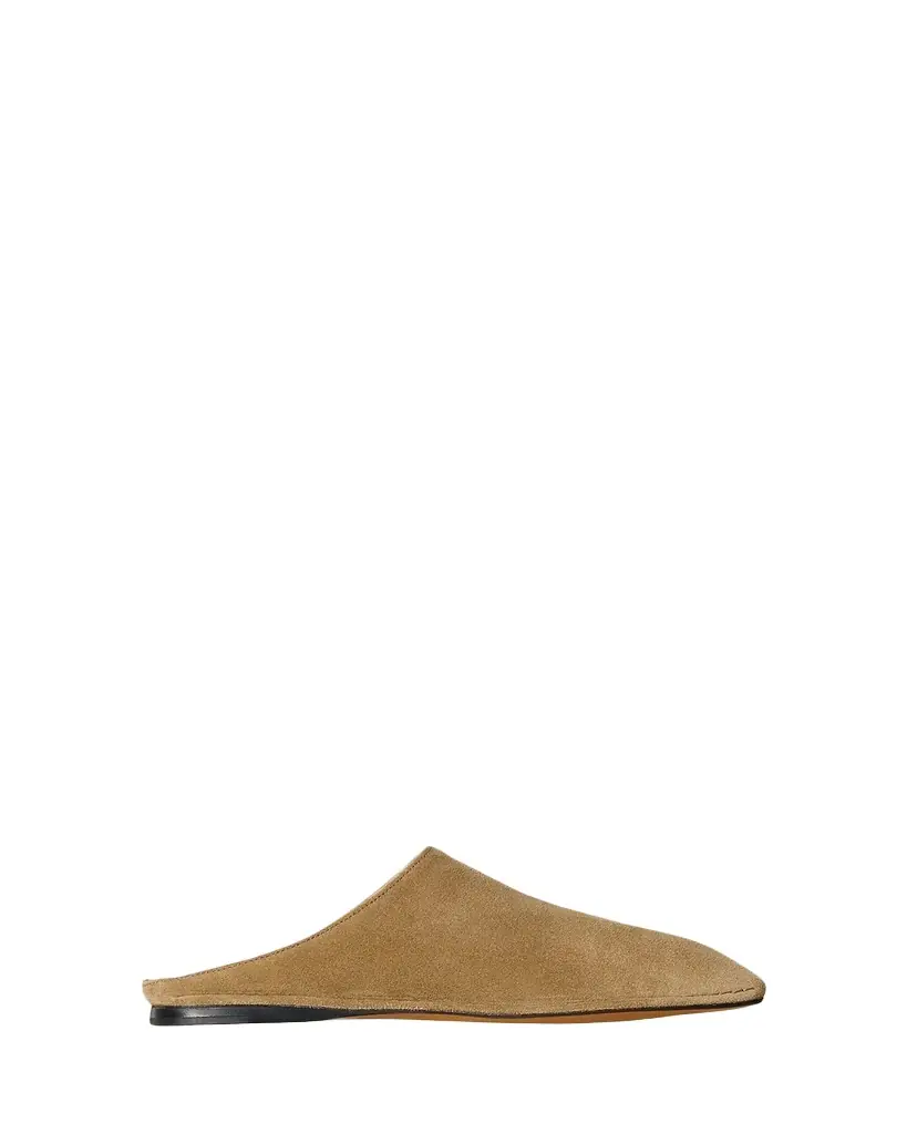 THE ROW Piper Suede Square-Toe Mules