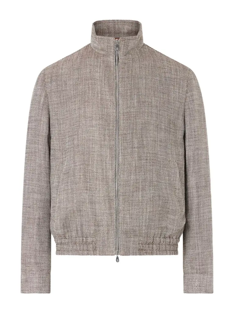 Brunello Cucinelli Herringbone Bomber Jacket - Men