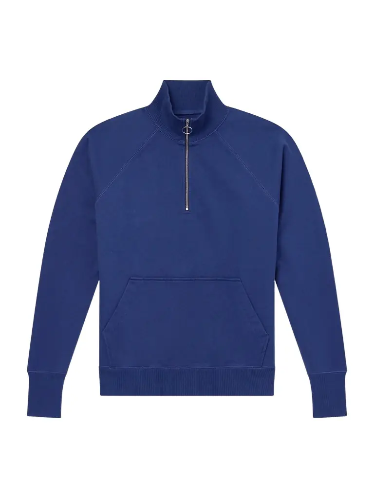Drake's Cotton-Jersey Half-Zip Sweater - Men