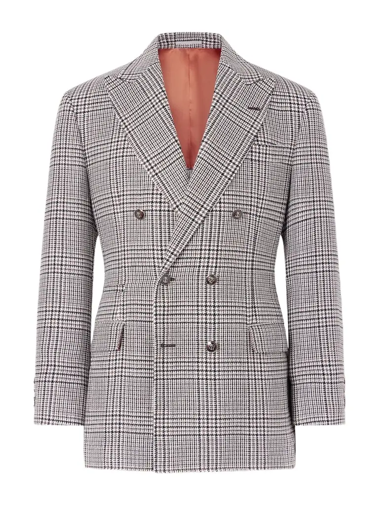 Brunello Cucinelli Prince of Wales Checked Linen, Silk and Wool-Blend Tweed Blazer - Men
