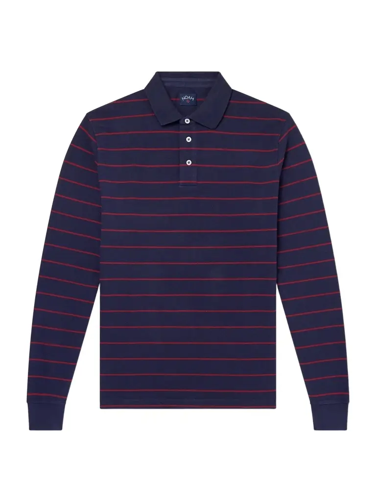 Noah Striped Cotton-Piqué Polo Shirt - Men