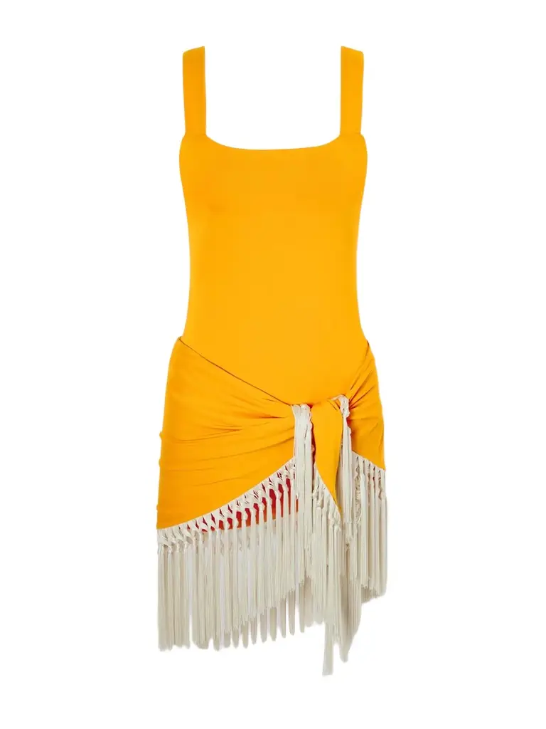 Taller Marmo Mini Lido Swimsuit And Fringed Pareo Set