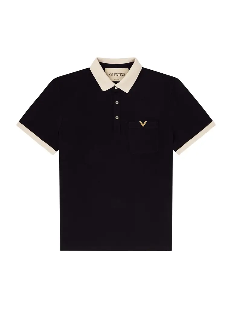Valentino Garavani VGold Cotton-Piqué Polo Shirt - Men