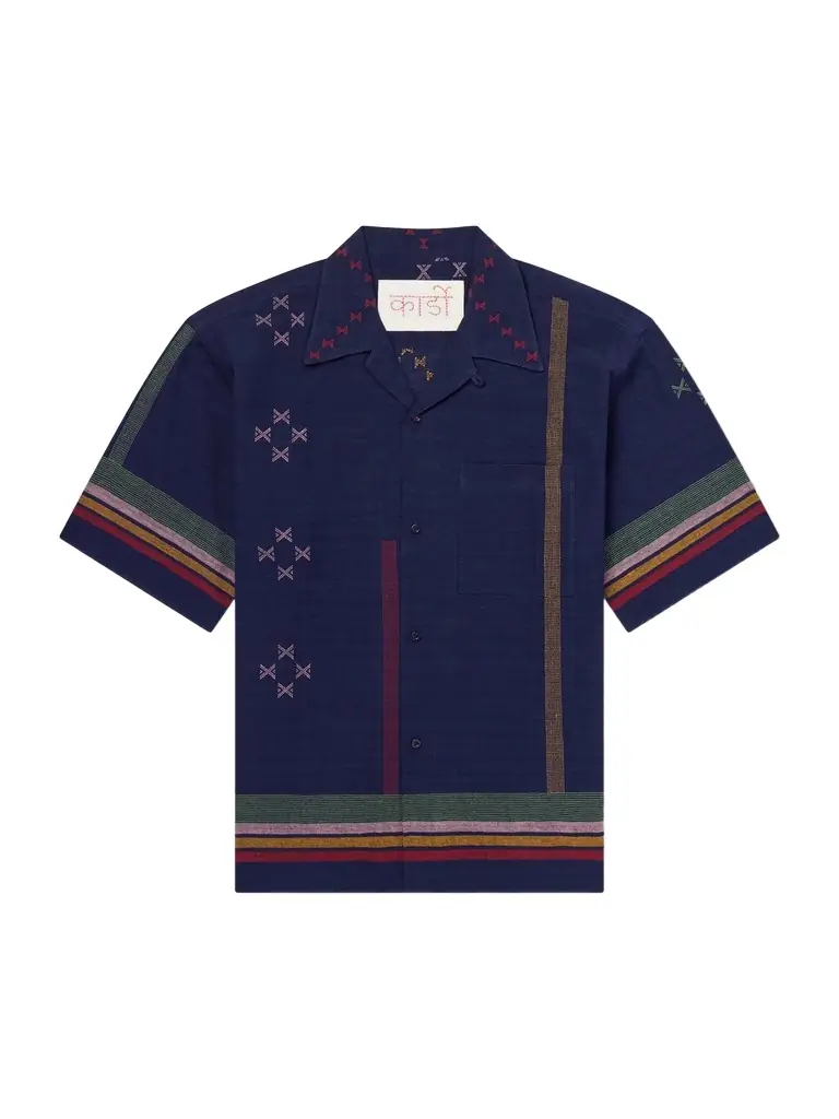 Kardo Rohit Camp-Collar Striped Cotton Shirt - Men