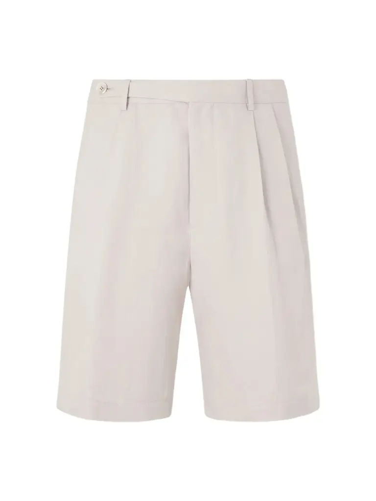 Wide-Leg Pleated Linen and Cotton-Blend Shorts - Men
