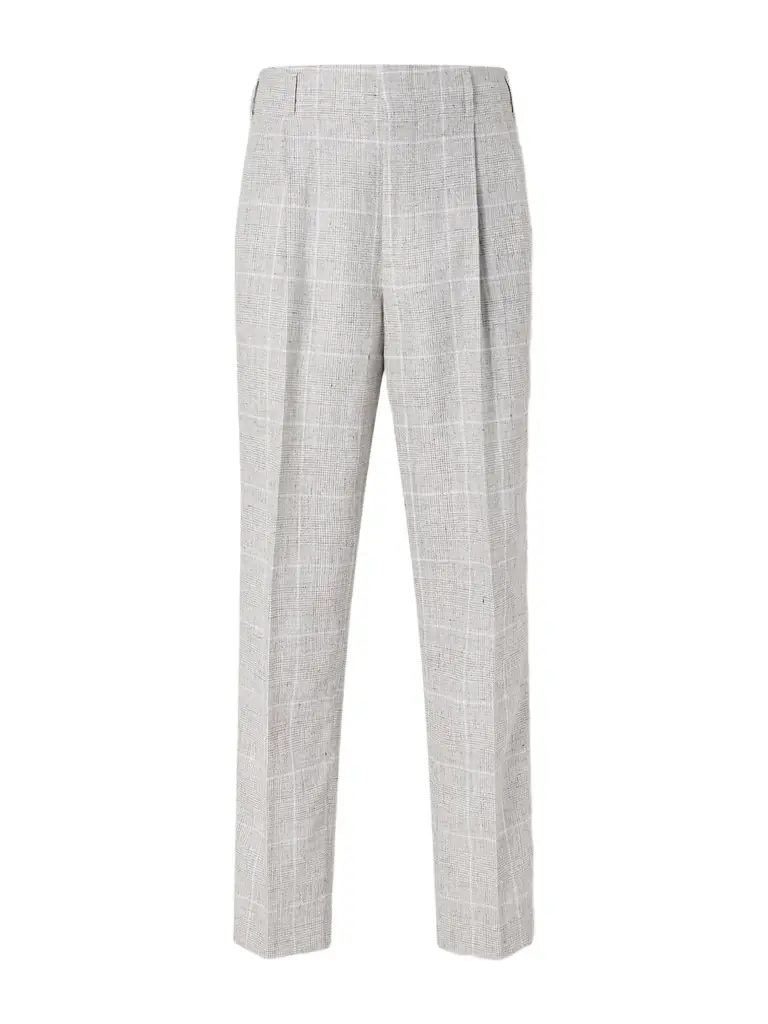 Brunello Cucinelli Pleated Checked Wool-Blend Suit Trousers - Men