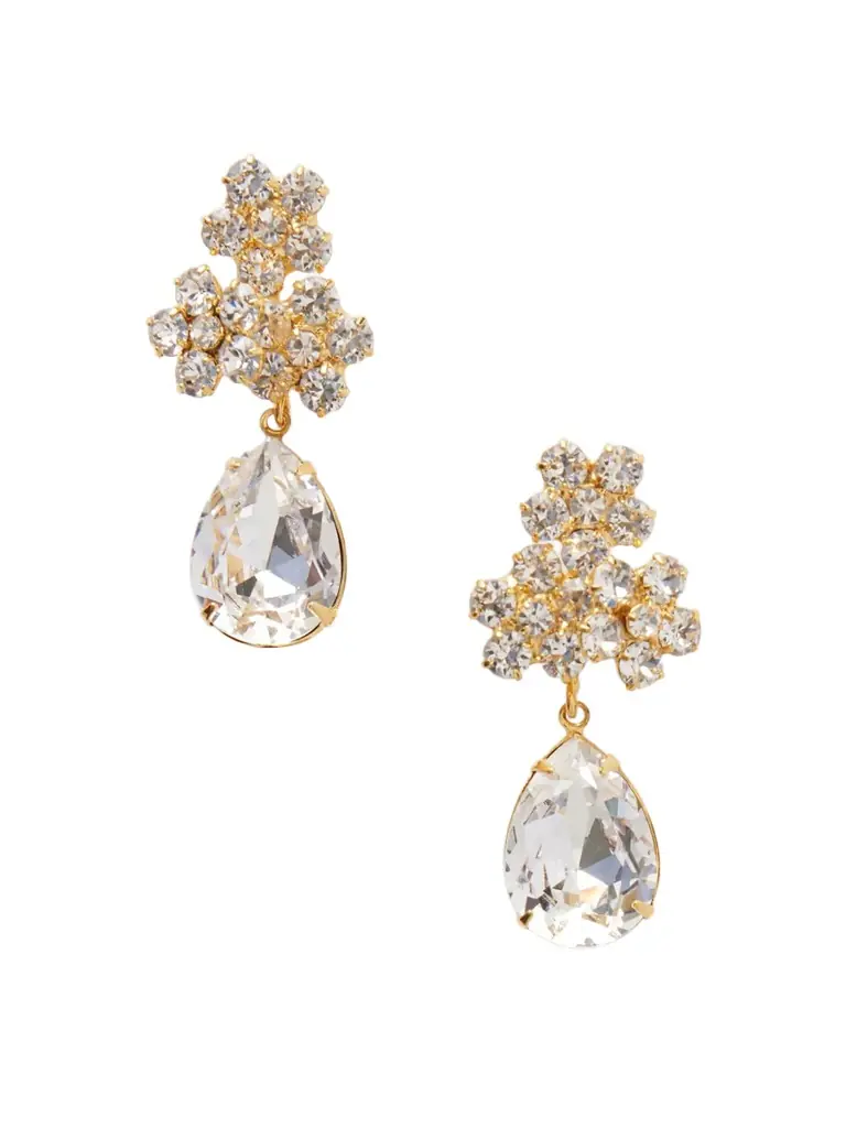 Jennifer Behr Lauretta Gold-tone Crystal Earrings