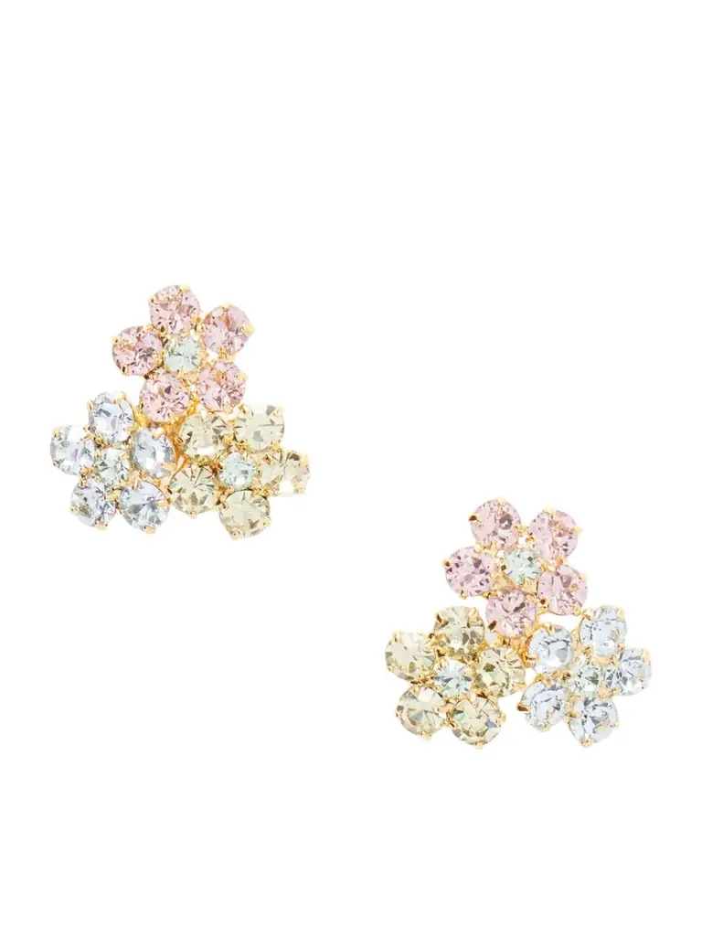 Jennifer Behr Violet Silver-tone Swarovski Crystals Earrings