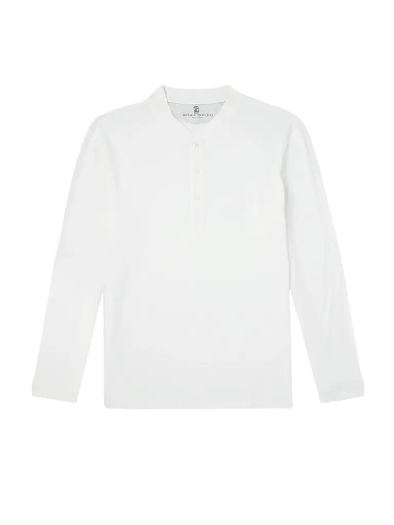 Brunello Cucinelli Linen and Cotton-Blend Henley T-Shirt - Men