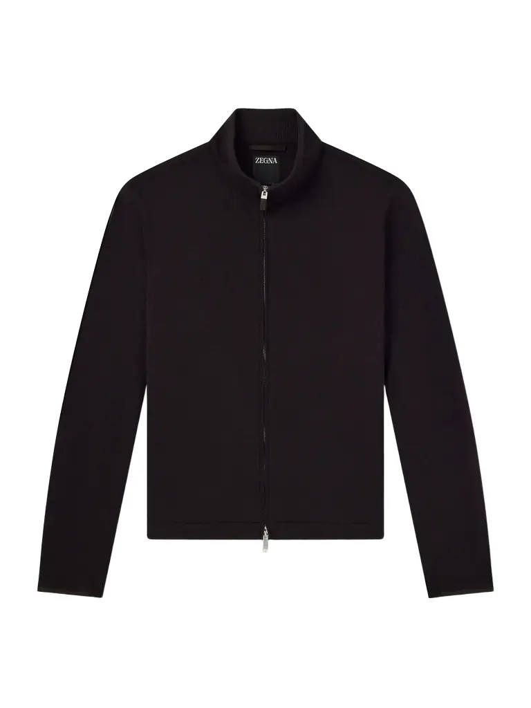 Zegna Honeycomb-Knit Cotton, Wool and Silk-Blend Zip-Up Sweater - Men