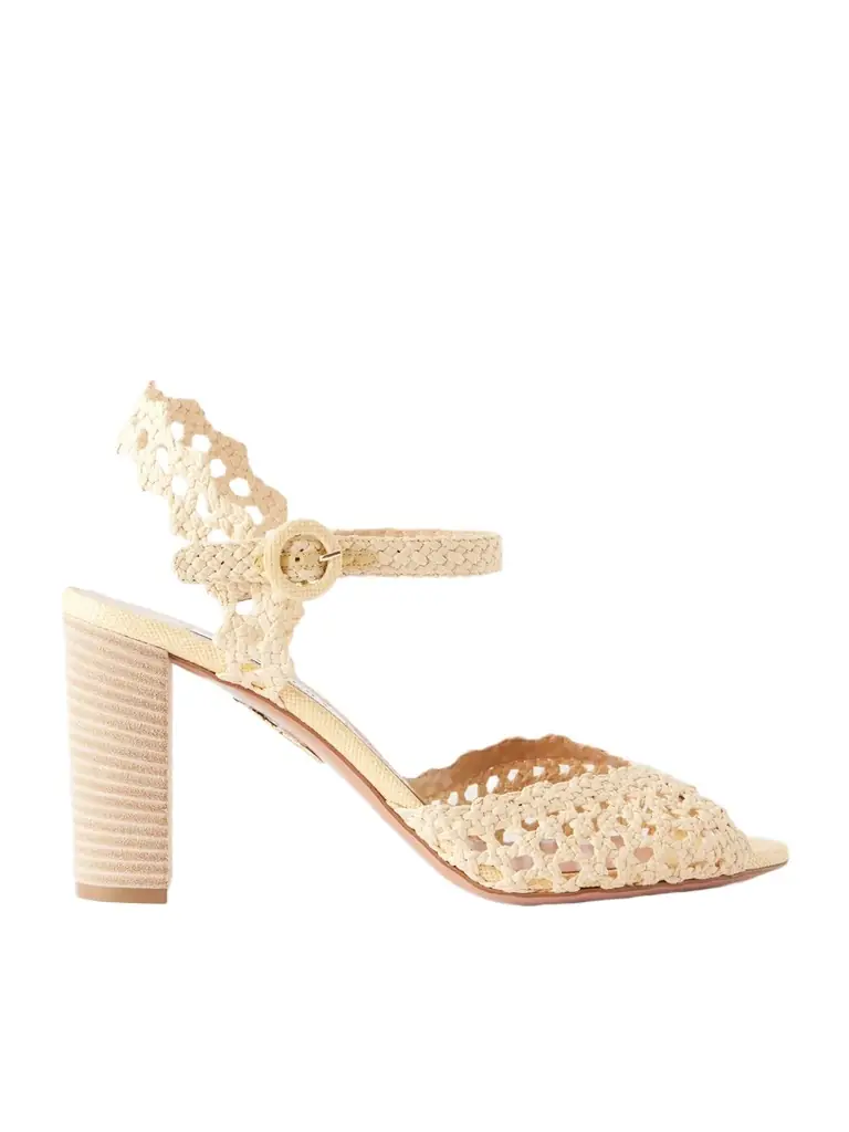 Aquazzura Bossa Nova 85 Raffia Sandals