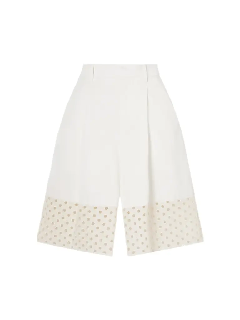 Marni Broderie Anglaise-trimmed Cotton-gabardine Shorts