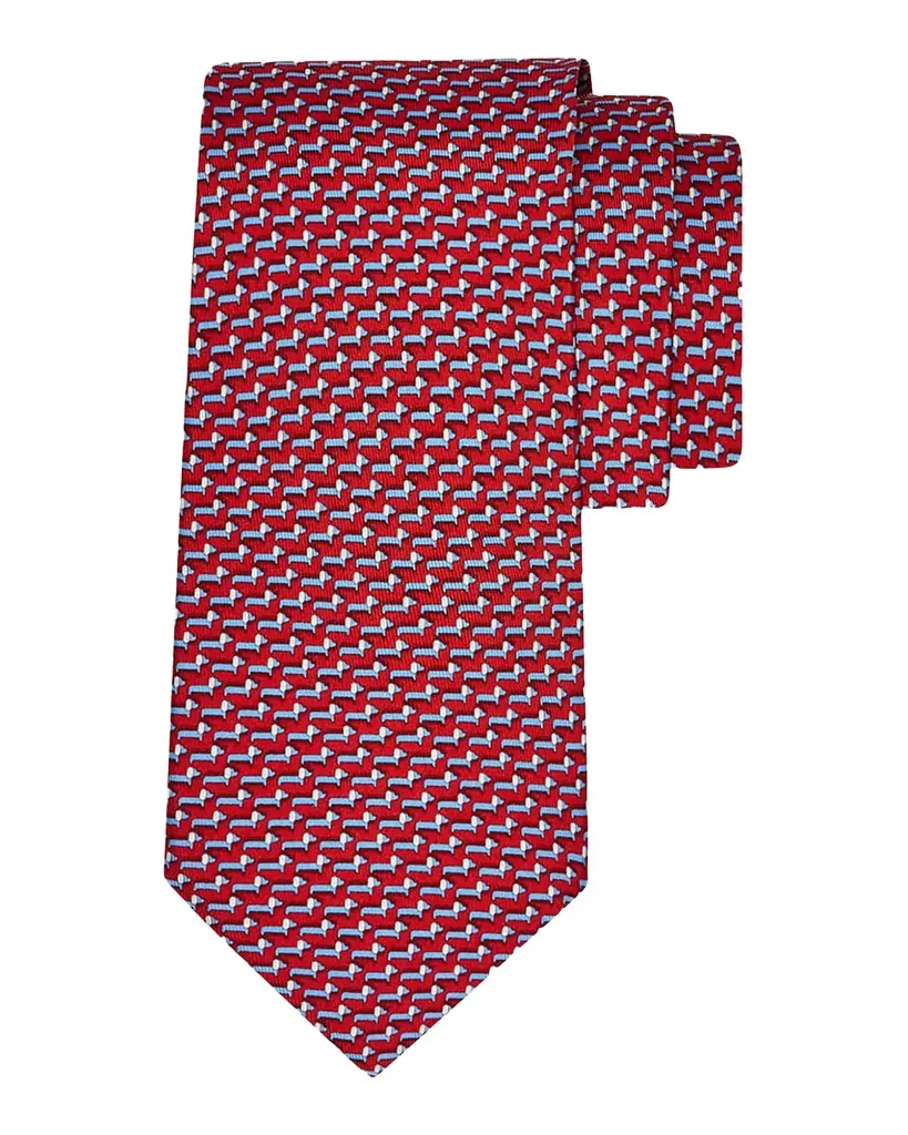Ferragamo Men's Mini-Dachshund Dog Silk Tie