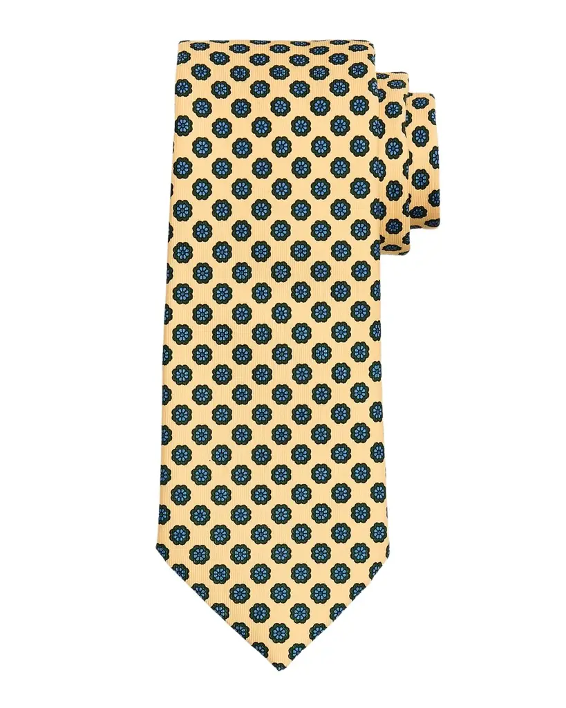 dunhill Men 's Silk Floral Medallion Mulberry Silk Tie